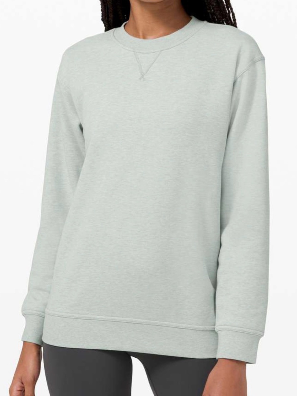 Lululemon All Yours Crew Terry Heathered Island Mist Size 6
